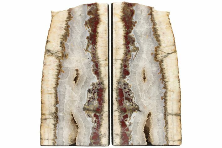 8.3" Polished Deming Agate Bookends - "Big Dig" Site, New Mexico